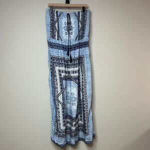 NWT Marina Blu Strapless Maxi Sundress Size XL Smocking